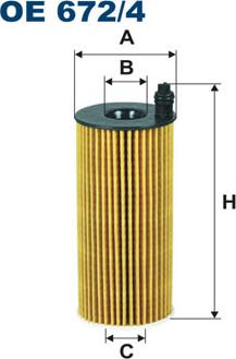 Filtron OE672/4 - Yağ filtri motoroil.az