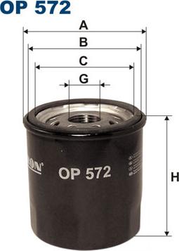 Filtron OP572 - Yağ filtri motoroil.az