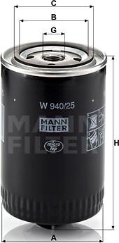 Mann-Filter W 940/25 - Yağ filtri motoroil.az