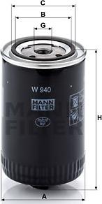 Mann-Filter W 940 - Yağ filtri motoroil.az