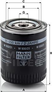 Mann-Filter W 930/21 - Yağ filtri motoroil.az