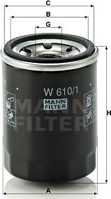 Mann-Filter W 610/1 - Yağ filtri motoroil.az