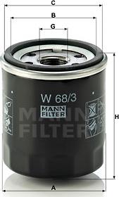 Mann-Filter W 68/3 - Yağ filtri motoroil.az