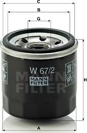 Mann-Filter W 67/2 - Yağ filtri motoroil.az