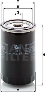 Mann-Filter W 719/4 - Yağ filtri motoroil.az