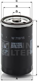 Mann-Filter W 719/15 - Yağ filtri motoroil.az