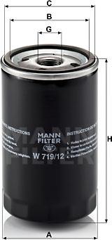 Mann-Filter W 719/12 - Yağ filtri motoroil.az