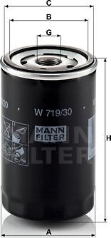 Mann-Filter W 719/30 - Yağ filtri motoroil.az