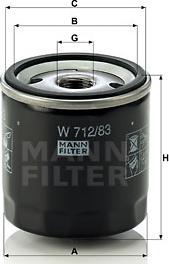 Mann-Filter W 712/83 - Yağ filtri motoroil.az