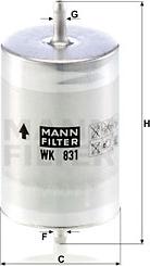 Mann-Filter WK 831 - Yanacaq filtri motoroil.az