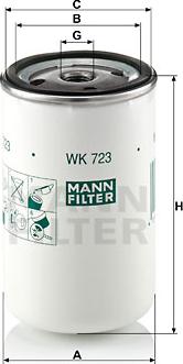 Mann-Filter WK 723 - Yanacaq filtri motoroil.az