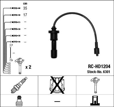 NGK 6301 - Alovlanma kabeli dəsti motoroil.az