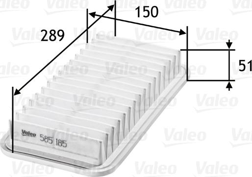 Valeo 585185 - Hava filtri motoroil.az
